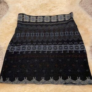 Aztec Print Sweater Mini Skirt